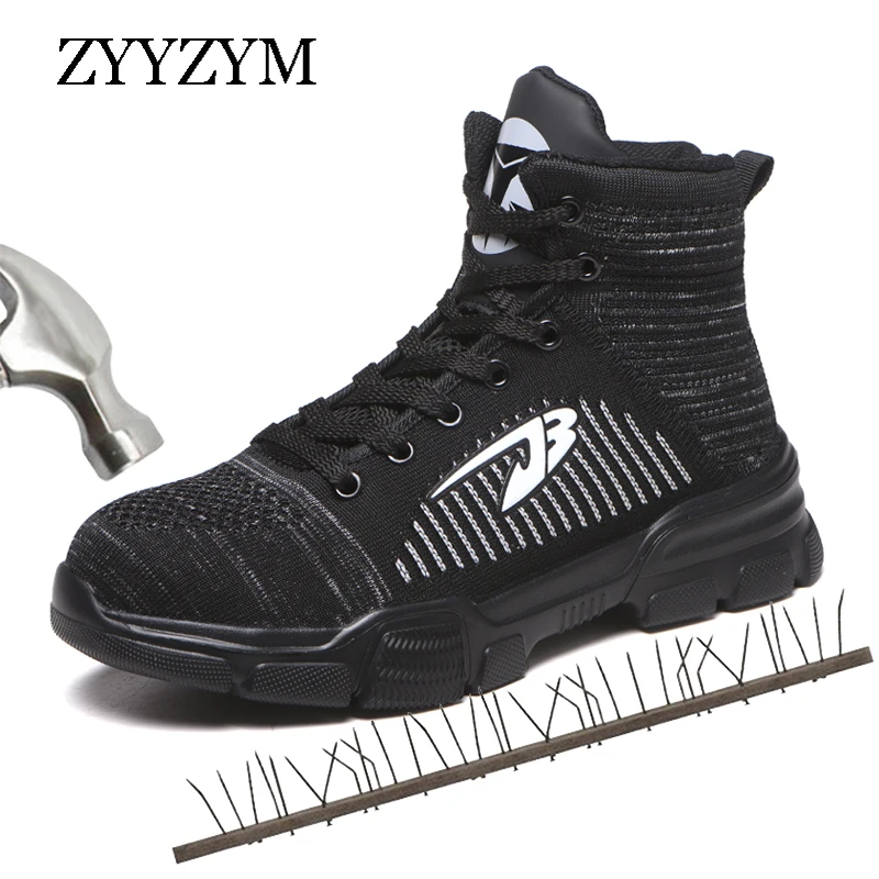 

ZYYZYM Steel Toe Men Safety Boots Autumn Winter Keep Warm Industrial & Construction Safety Boots Men Anti-piercing Work Boots