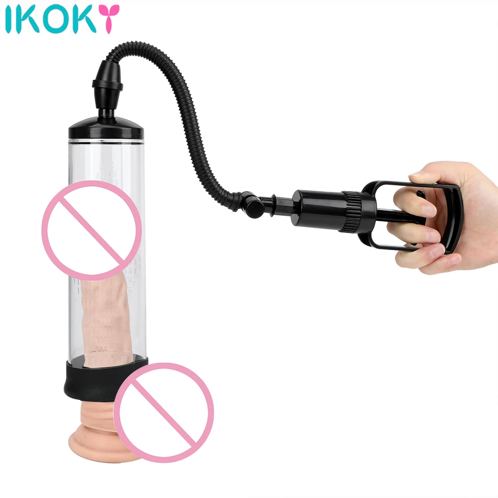 Кольцо для пениса IKOKY удлинитель полового члена насос увеличения мужчин тренажер