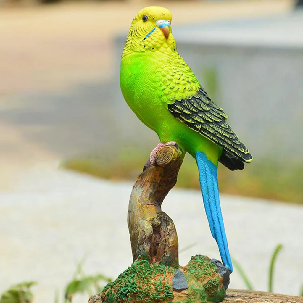

Cute Simulation Parrot Figurines Lovely Birds Fairy Garden Home Resin Crafts