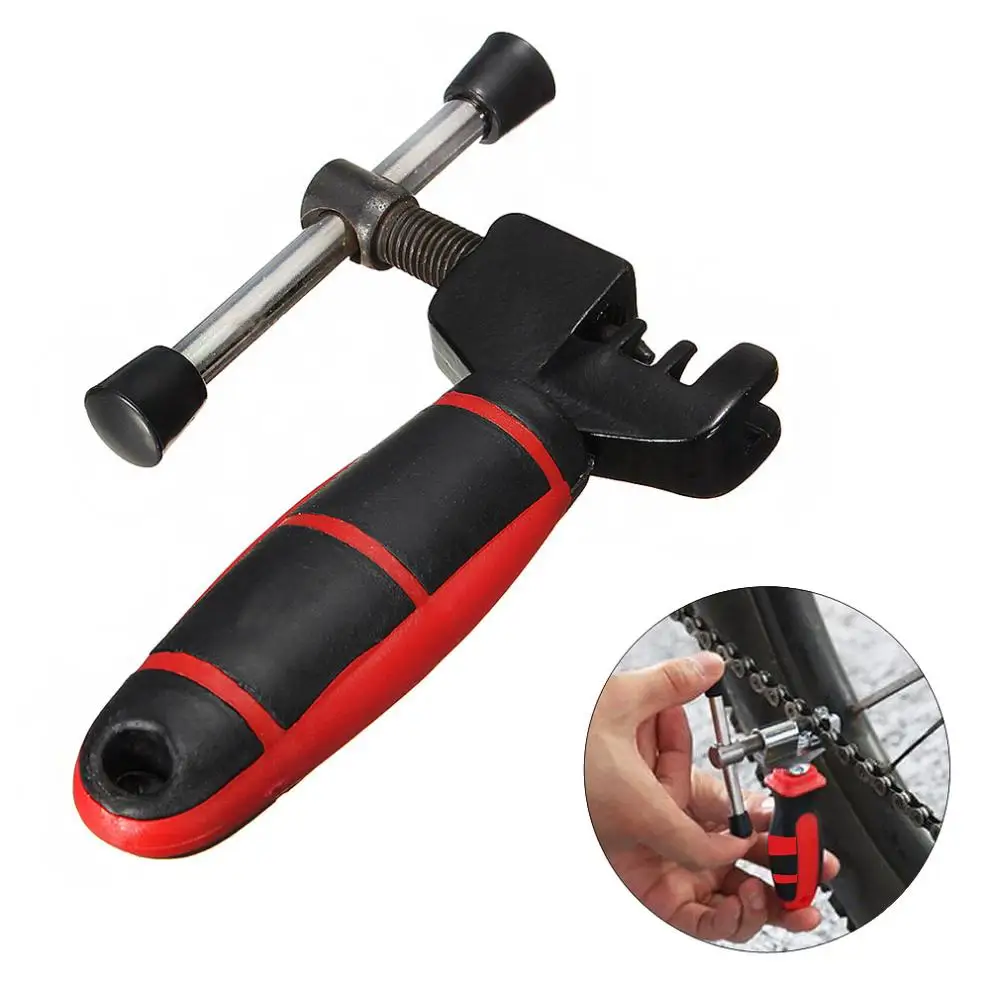 

Bike Chain Breaker Cutter Removal Tool Bicycle Chain Pin Splitter Device with Red Handle Chain Breaker Cutter Bicycle Tools