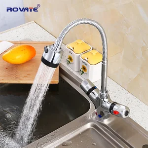 Термостатический кухонный смеситель ROVATE, твердая латунь, хромированный кран для холодной и горячей воды, постоянная температура