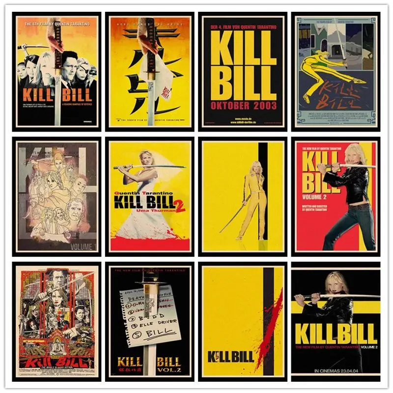 Прекрасный плакаты JL Kill Билл ума Турман в стиле ретро крафт бумага
