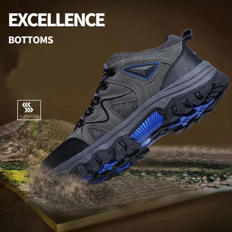 Jackshibo Hiking Upstream Shoes Boots For Men Outdoor Trekking Tourism Boots Camping Shoes Mountain Climbing Sports Sneakers