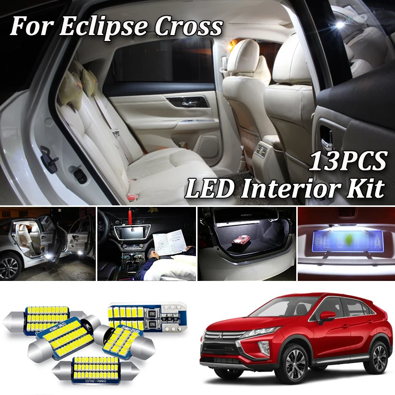 13 шт. белый светодиодный светильник Canbus для салона Mitsubishi Eclipse Cross 2018 2019