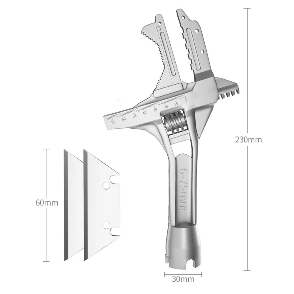 

Hand Tool Wrench 6-75mm Adjustable Large Open Spanner Hand Pipe Useful Bathroom Wrench Blade Hand Tools