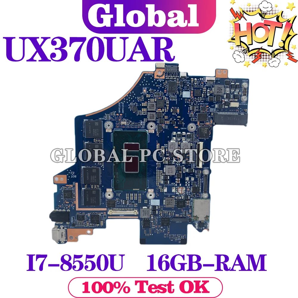 

KEFU Notebook Mainboard For ASUS Zenbook Flip S UX370UAR UX370UAF UX370UA Laptop Motherboard 100% Test OK I7-8550U 16G-RAM