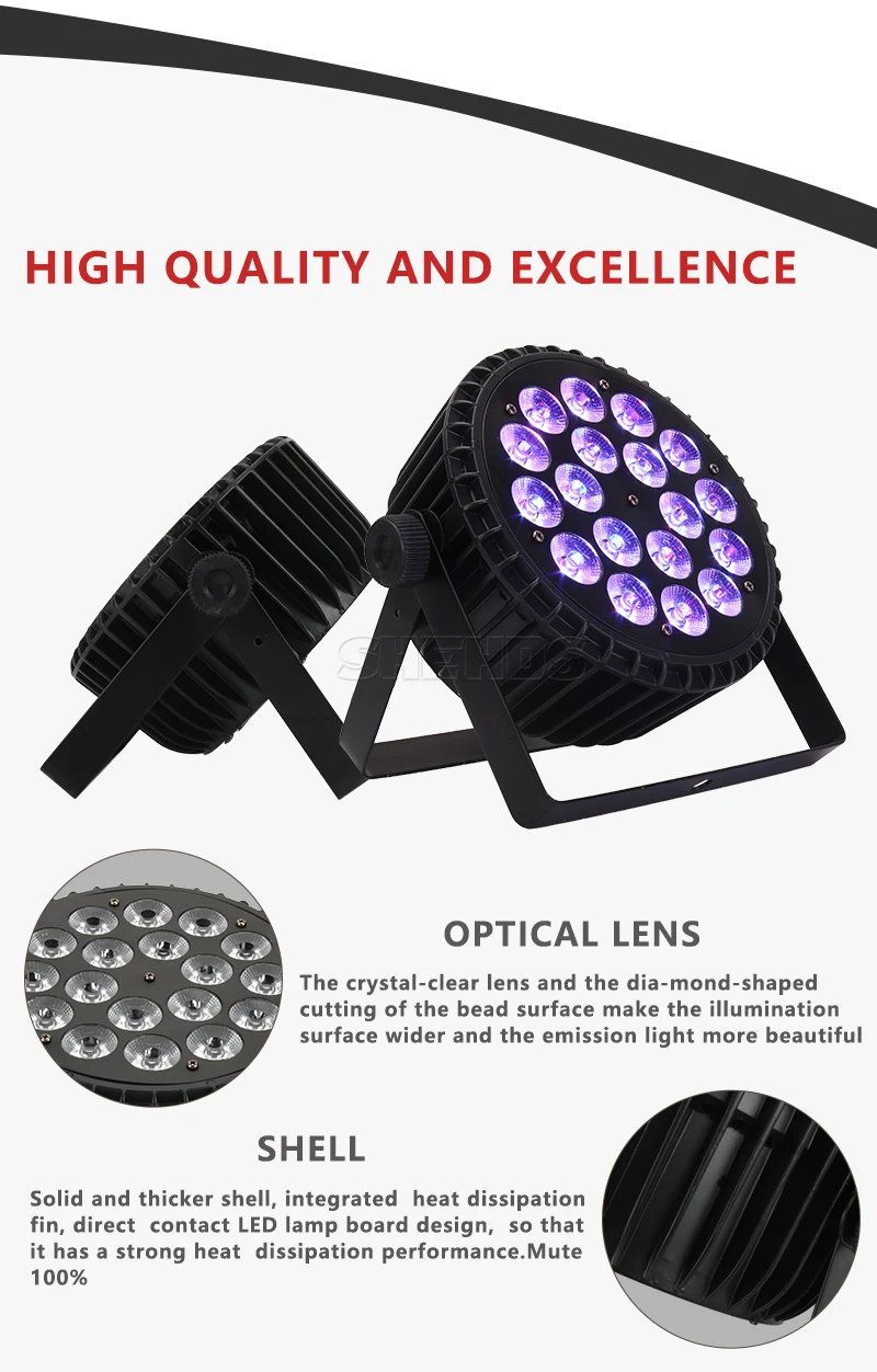Светодиодный плоский параболический алюминиевый рефлектор 18x12W PowerCon Plug плоский Par свет деловой свет профессиональный Par Canfor вечерние диско DJ Uplighing