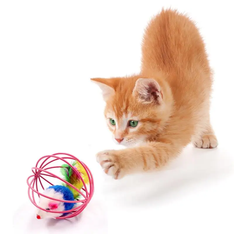 

Игрушка для кошек Dorakitten, 1 шт., забавная игрушка для кошек, в клетке, кошачья интерактивная игрушка