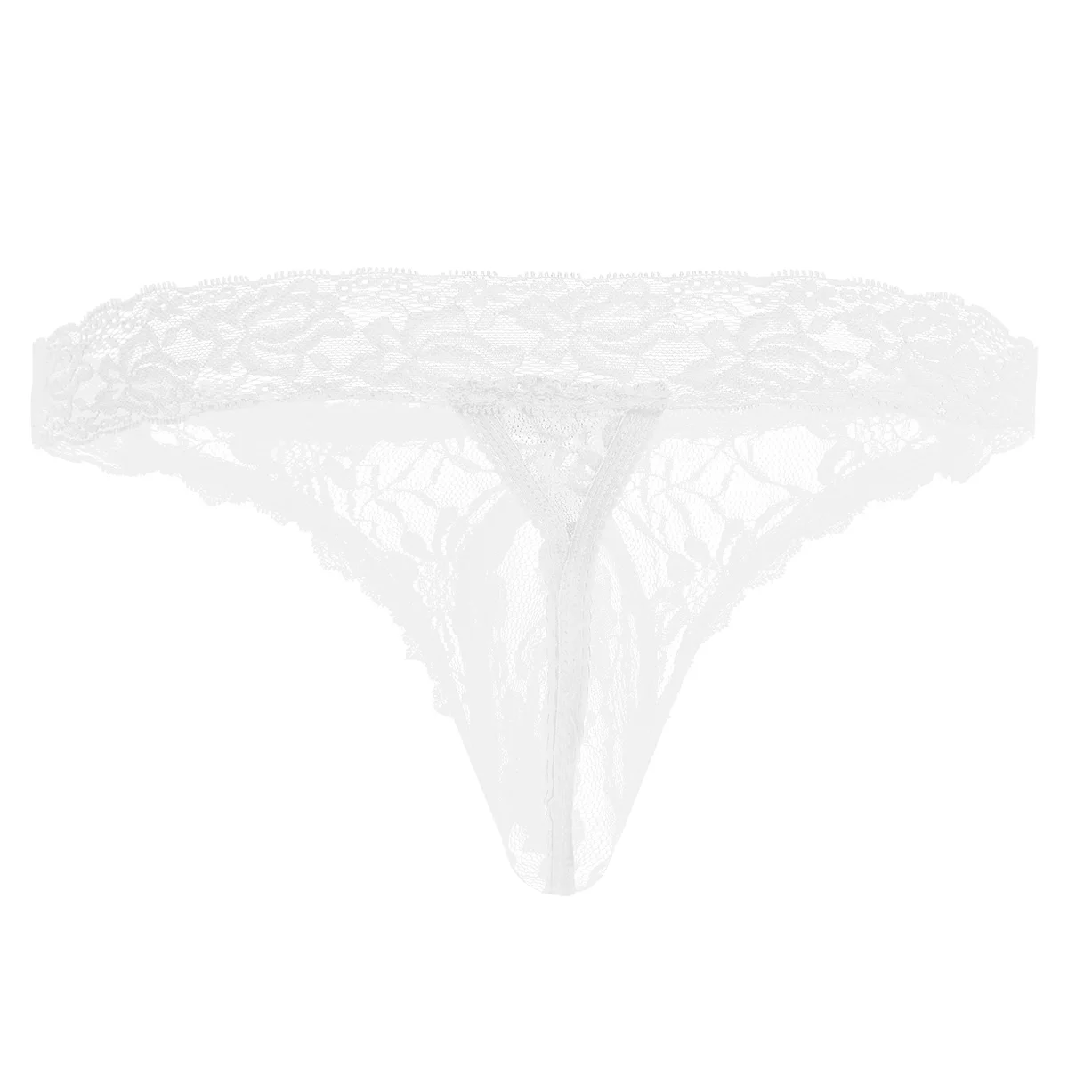 Gay Lingerie Lace See through Mens Thongs and G-strings Bulge Pouch Tanga Hombre Underwear Sexy Mens Briefs Erotic Sissy Panties