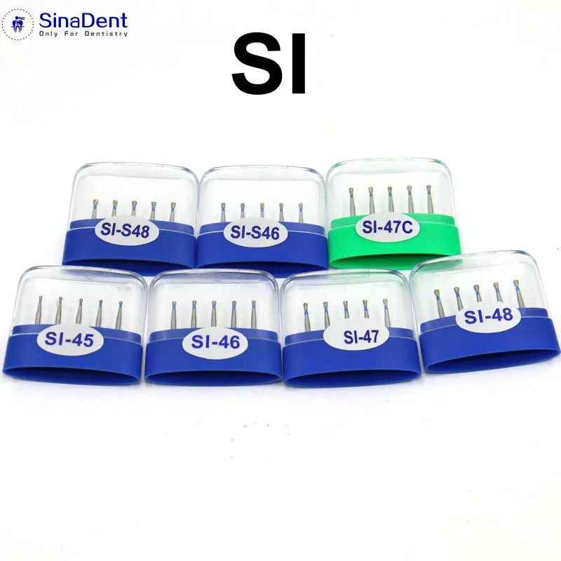 

50Pcs/bag Dental SI Diamond Burs High Speed Handpieces Dental Grit Burs for Grinding the Teeth and Preparation Si Series Burs