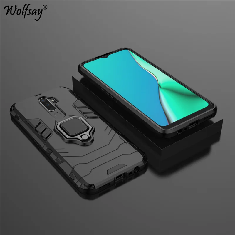 Для Oppo A9 Чехол Броня Магнитная присоска подставка противоударный полный край Обложка для Oppo A9 чехол для Oppo A9