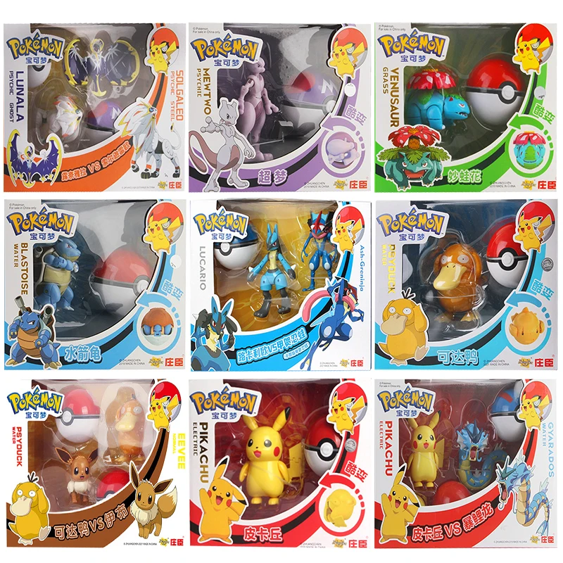 

Pokemon Greninja Lucario фигурка Pokeball деформация Pikachu Gyarados Mewtwo фигурку куклы игрушки для детей