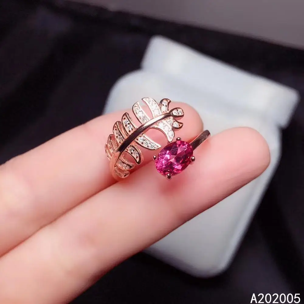 

KJJEAXCMY fine jewelry 925 sterling silver inlaid natural gemstone pink topaz new Miss woman girl Female ring Boutique