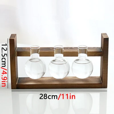 3 Bulb Ретро растительный Террариум с деревянной подставкой декоративный воздушный кашпо лампа стеклянная ваза держатель Гидропоника для украшения дома и офиса - Цвет: 3 Bulb