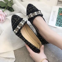comfortable mesh low heels women pointed toe thick pumps women top 2020 girls party casual shoes lady cheap