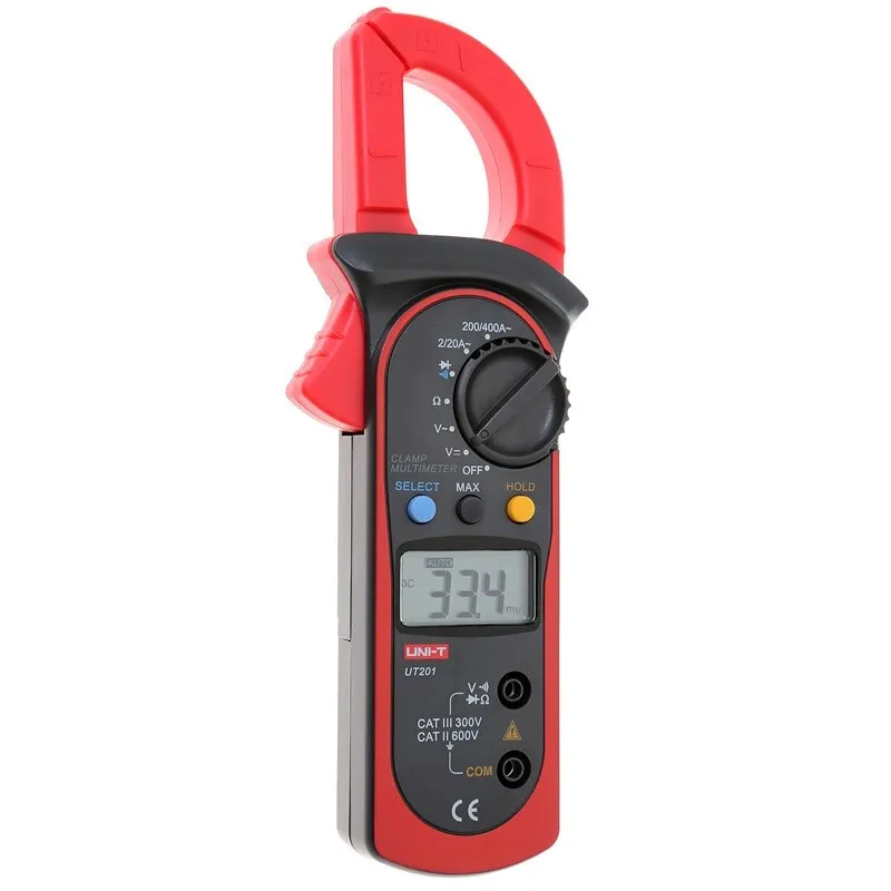 UNI-T UT201 Digital Clamp Meter DC AC Voltage AC Current Meter Auto Range Multimeter Resistance Diode test LCD Backlight uni t ut210d digital clamp meter auto range capacitance multimeter ac dc voltmeter ammeter resistance temperature measurement
