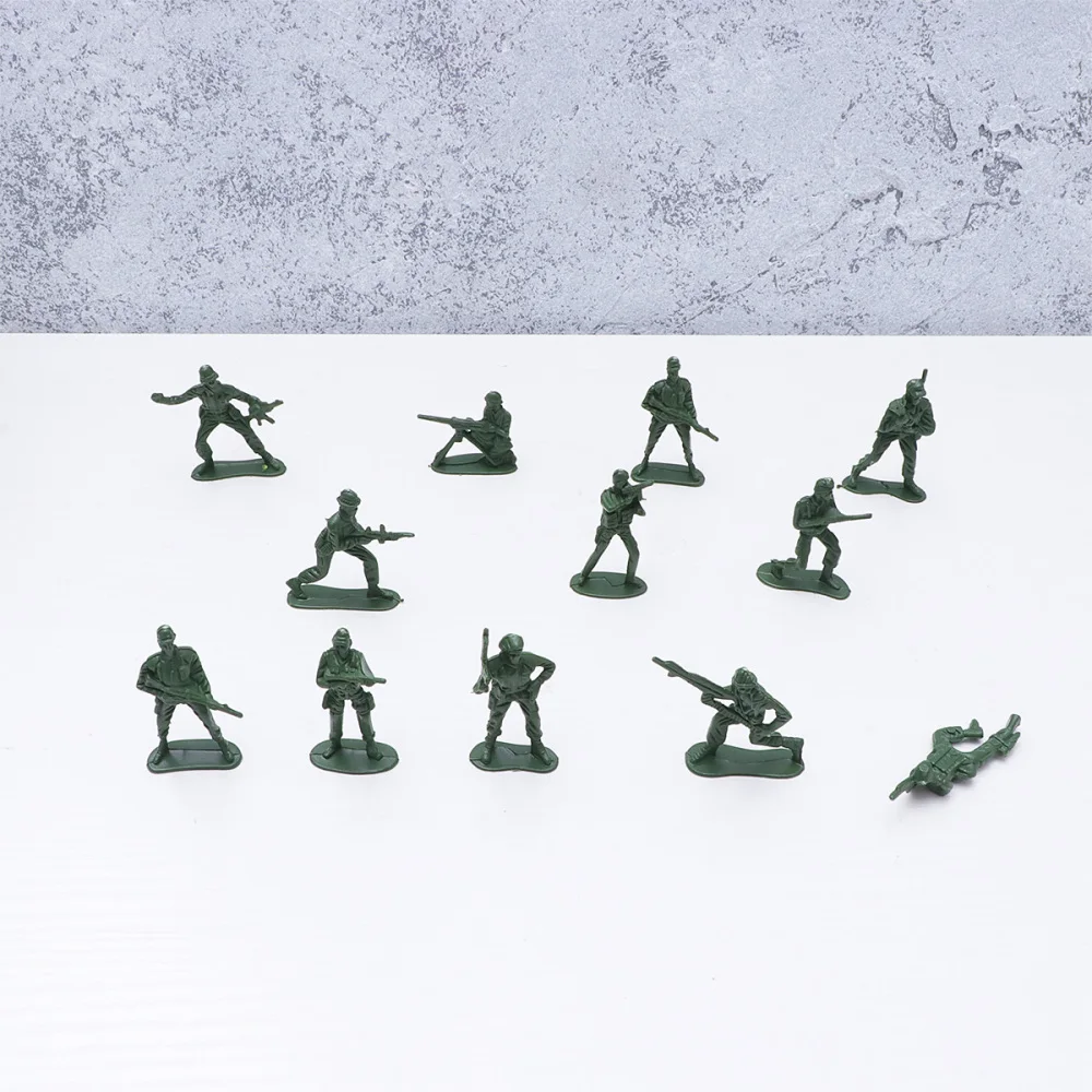 

144pcs 4.5CM Mini Soldiers Figures Static Model Men Figures Accessories Play Set for Kids Mixed Green