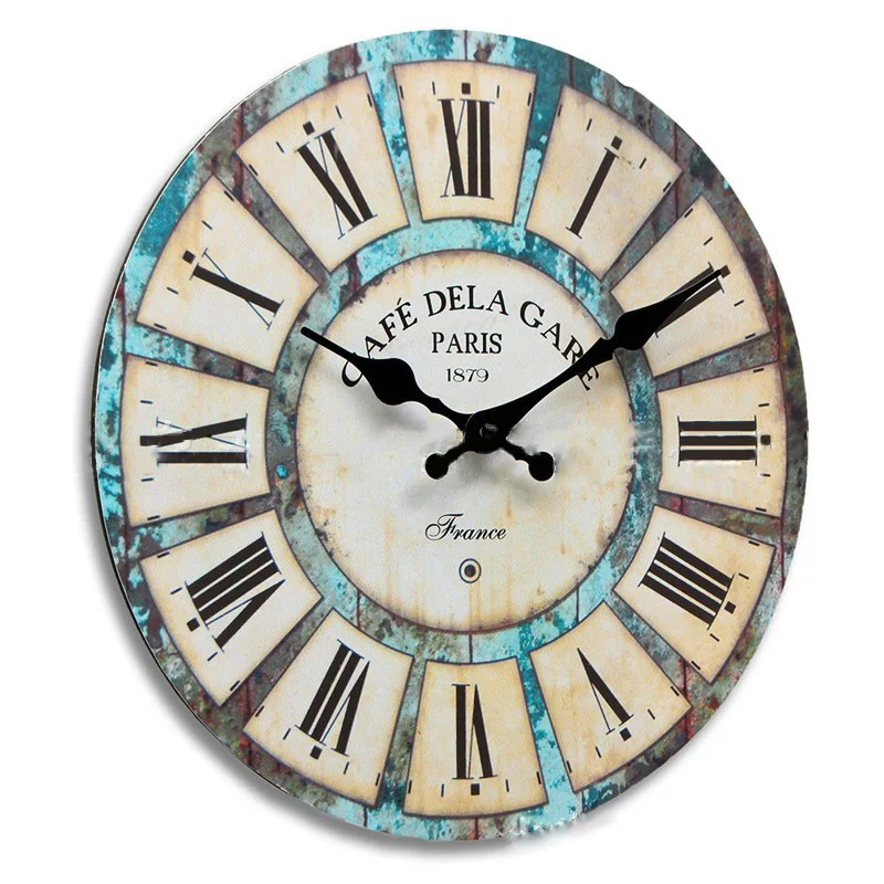 Wooden Wall Clock Decor Decoration Waterproofing Vintage 1*AA Battery Home | Дом и сад