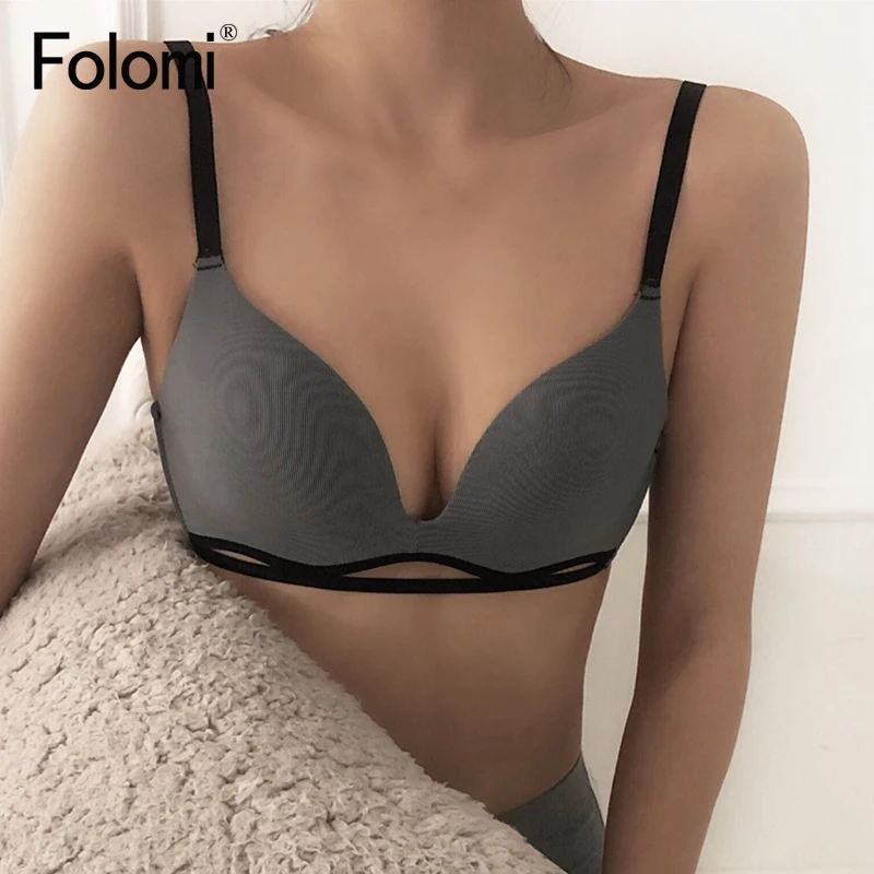Бюстгальтер женский бесшовный пуш-ап без косточек тонкий пикантное нижнее белье