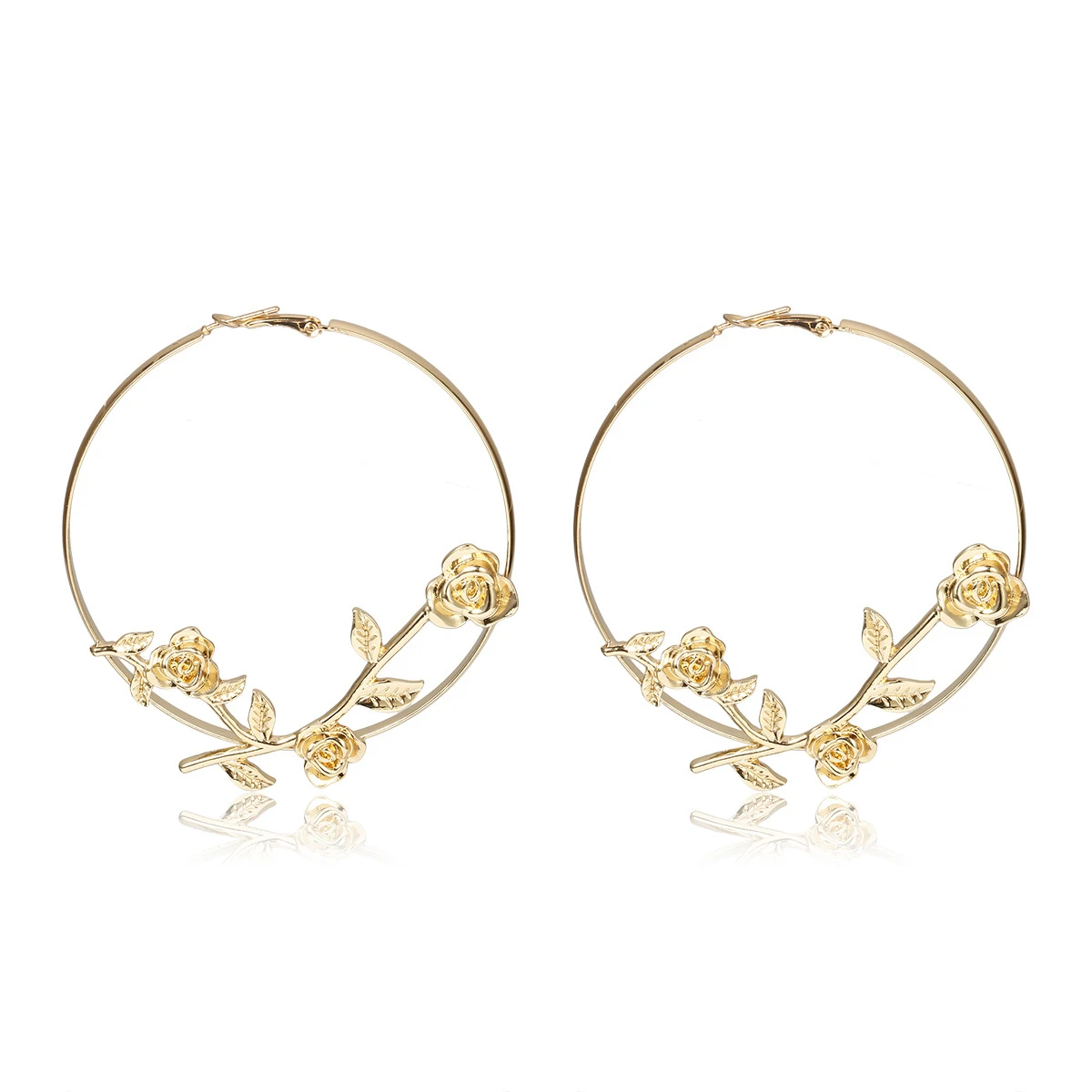 Youvanic панк винтажные большие серьги кольца цветок для женщин Модные