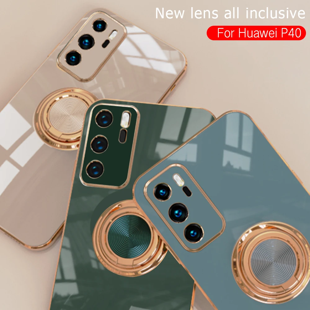 

Electroplated Silicone Phone Case For HUAWEI P 50 40 30 Pro Plus Lite Soft Camera Protector Back Cover For Huawei Mate 30 40 Pro