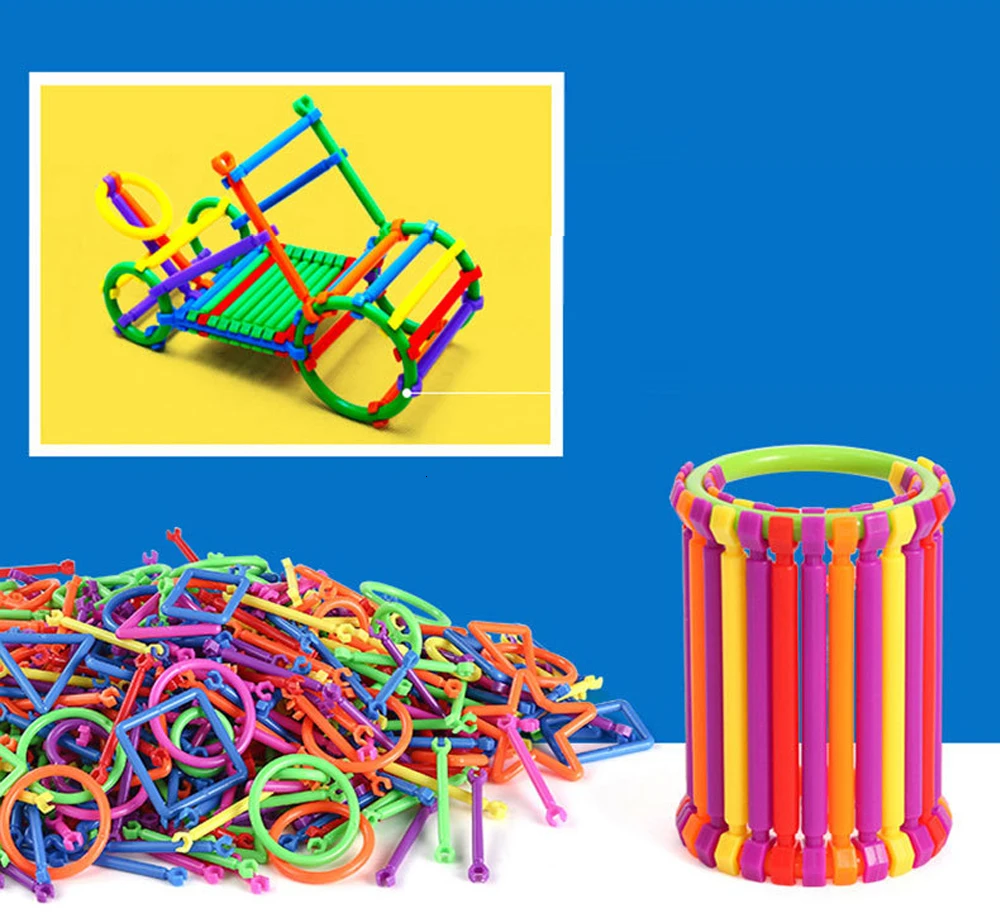 500 шт DIY креативная интеллектуальная Магическая палка развивающий пластиковый умный Конструктор из палочек аксессуары игрушки для детей Подарки
