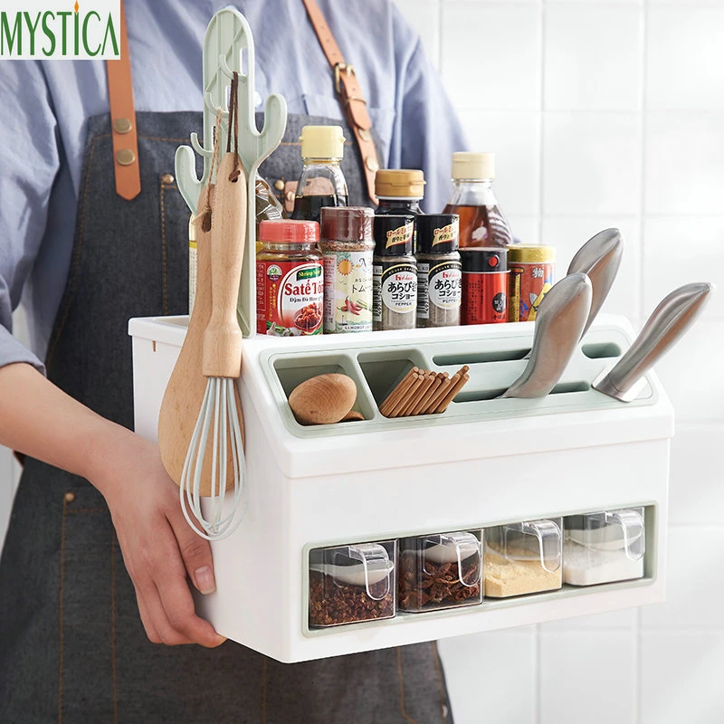 Многофункциональная коробка для хранения специй держатель кухонный ящик