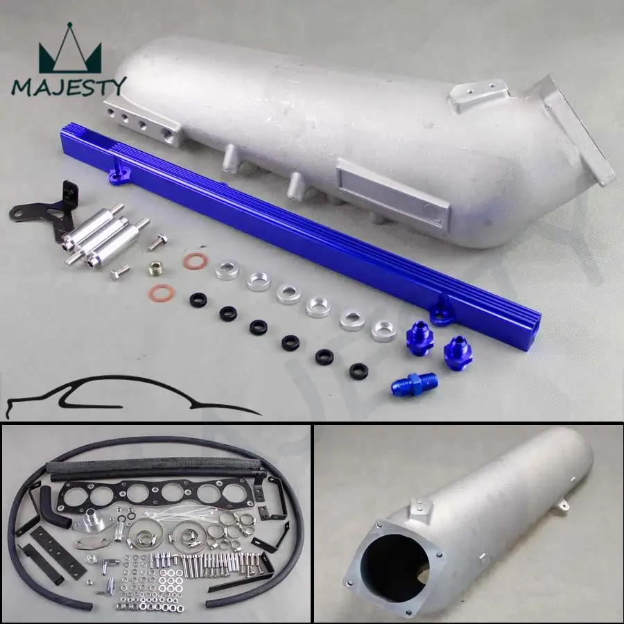 Впускной коллектор для обновления алюминий + Топливная рейка синего цвета Выше 2JZ