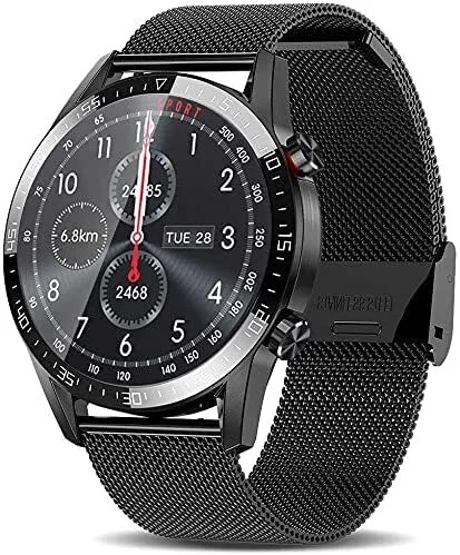 

Smart Watch for Android iOS, Bluetooth Calls Voice Chat with Heart Rate/Sleep Monitor Step Tracker, 1.3" Full Touch Screen IP67