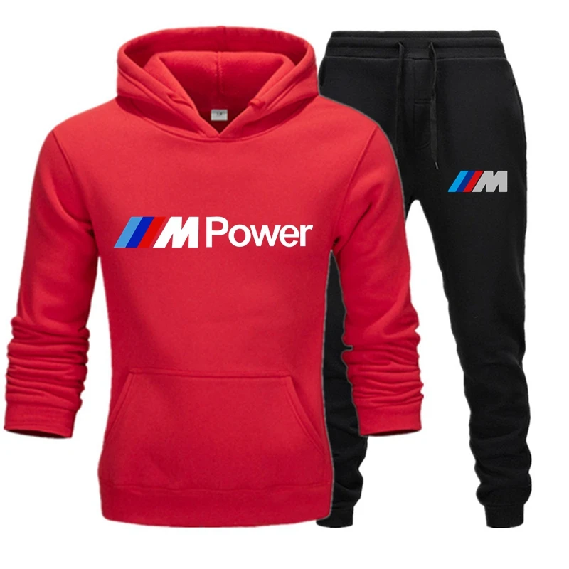 

2021 new fashion brand BMW sweatpants and hoodie suit sports suit men's hooded sweatshirt + pants hoodie sports suit casual men'
