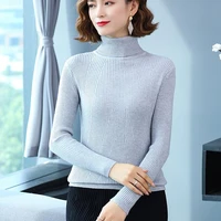 women turtleneck sweater 2022 new autumn and winter slim short cashmere female knitted pullover gentlewoman korean style a64