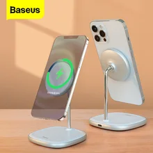 Baseus Magnetic Wireless Charger Stand 2 in 1 Desktop Phone Holder Stand 15W Wireless Charging Pad For iPhone 13 12 Pro Max Mini