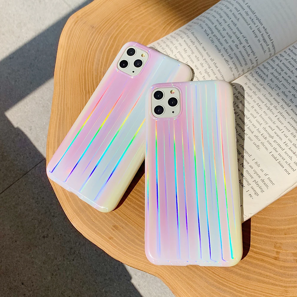 LOVECOM Роскошный чехол радужной расцветки для iPhone 12 Pro 11 Max XS XR X 6 6S 7 8 plus Аврора узор
