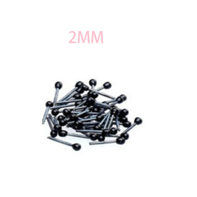 2MM JIMITU 100 шт./компл. черный 2 мм/3 мм/4 мм Стекло глаза иглы для валяния Плюшевые мишки, куклы поделки в виде животных для мягкого плюша; аксессуары для куклы - Цвет: 2MM
