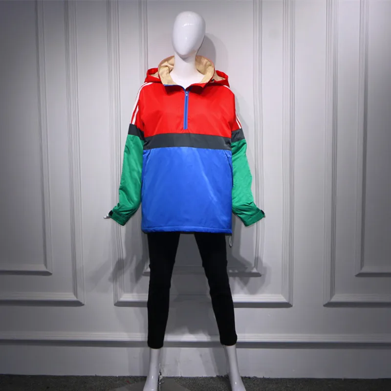 

Man and Woman Winter Jack Plus Size Patchwork Zipper Spring Autumn Windbreaker Women Hooded Jacket Thin Sport Coat Y236