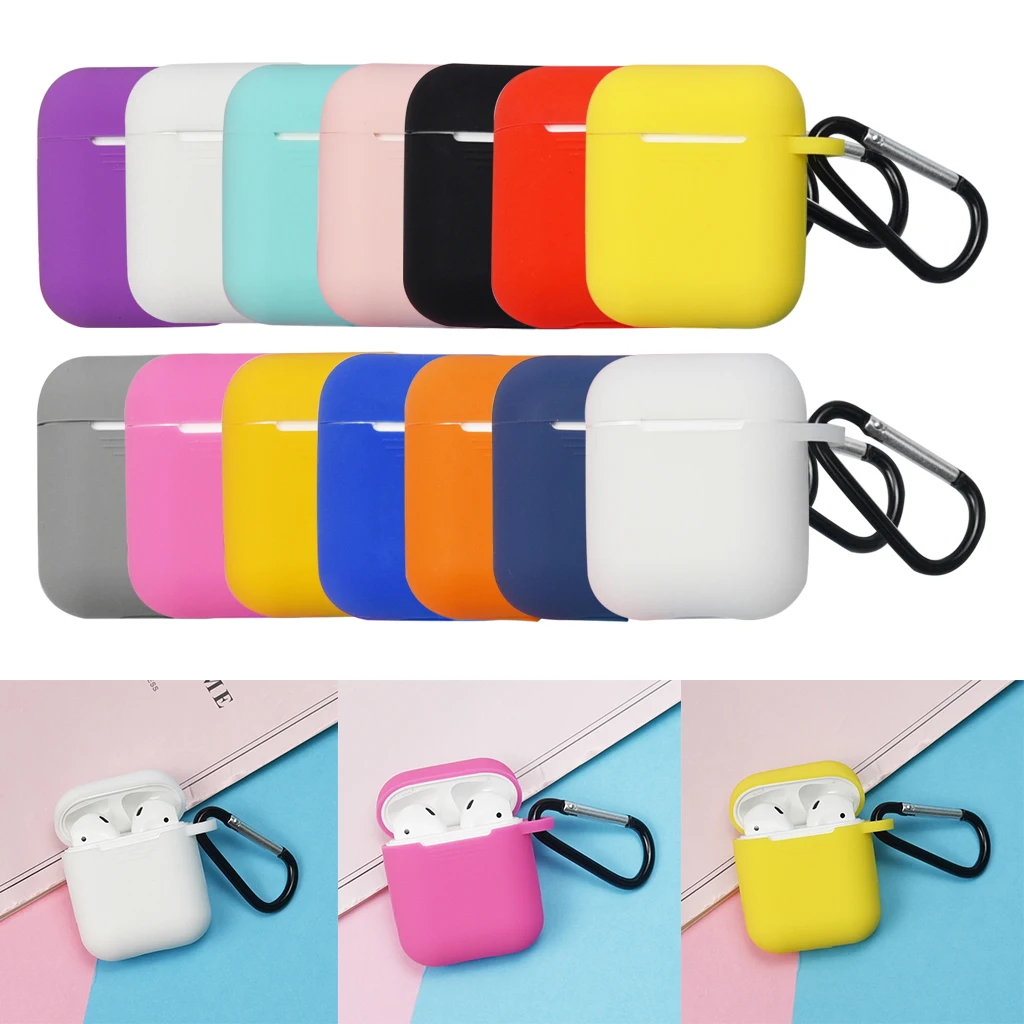 Защитный чехол для Apple Airpods Air pods переносной силиконовый с защитой брелка зарядки