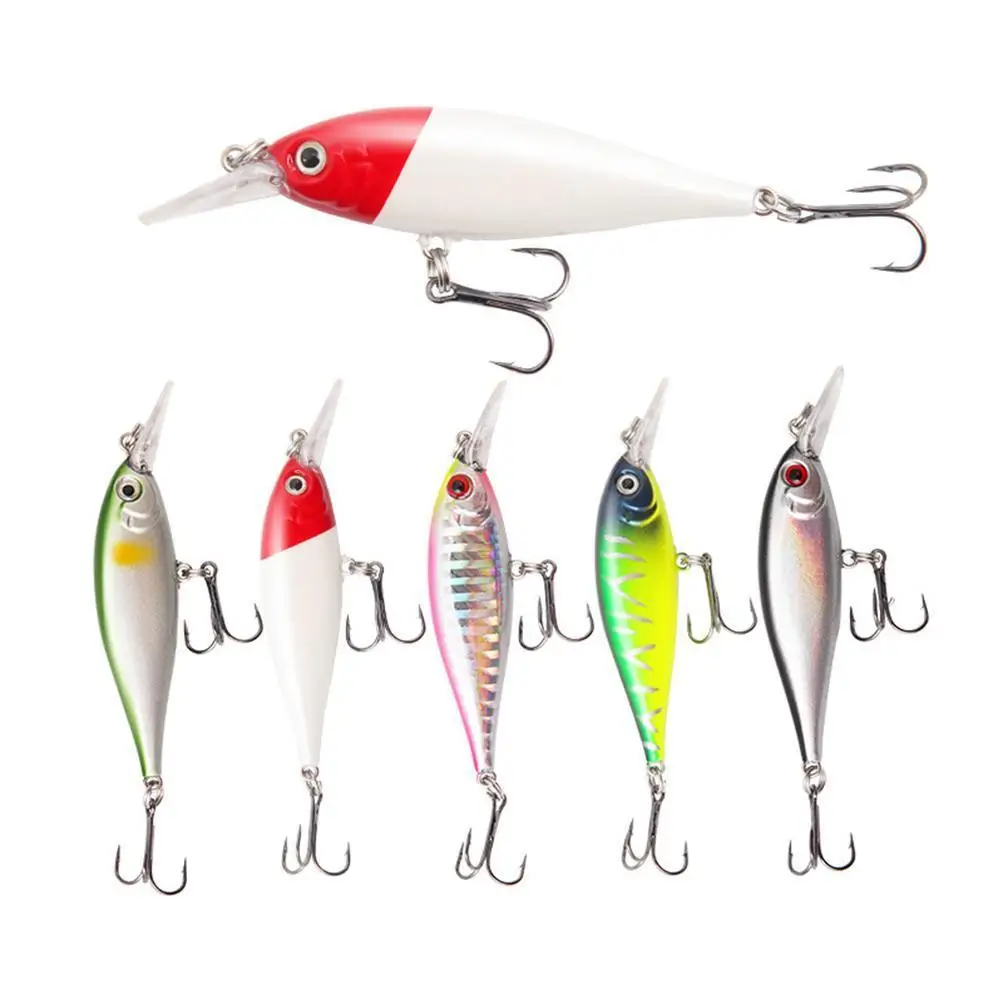 

1Pc 7.5cm/6g Hard Plastic Fishing Bait 3D Eyes Swing Fake Fishing Gear Bait Bait Bait Fishing Hard Equipment V7U5