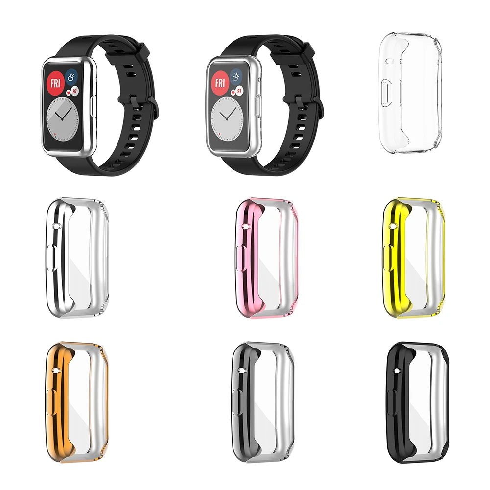 

Silicone Strap For Huawei Watch Fit Original Replacement Strap With Watch Protection Case For Huawei Watch Fit Band Accessories