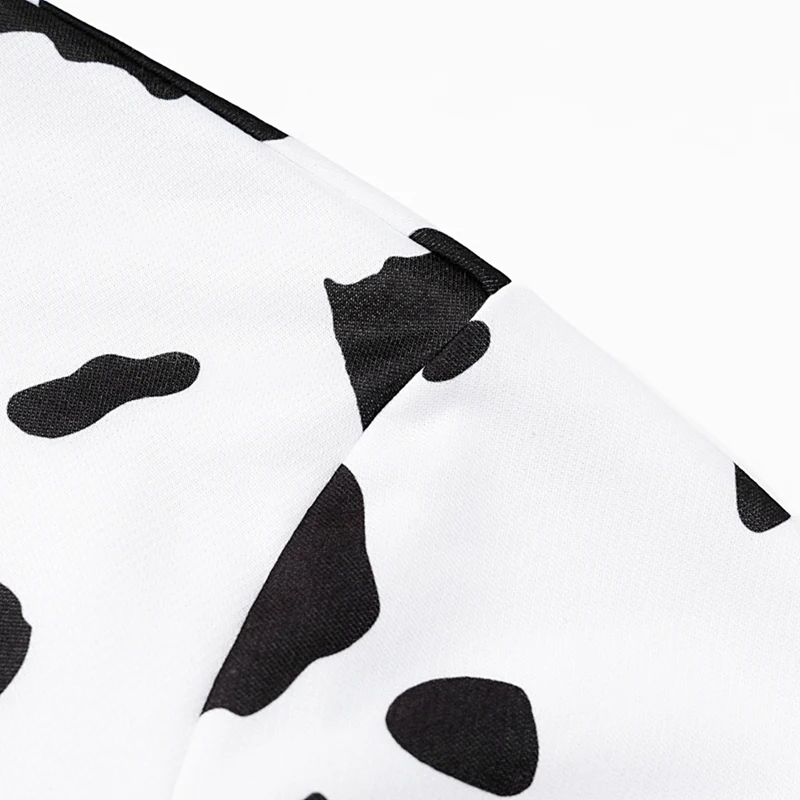 

Dairy Cow Print Pullovers Women O Neck Long Sleeve Loose Pullover Fall Winter Casual Streetwear 2021 Sweet Cozy Vestidos