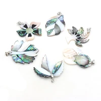 natural shell pendant charms leaf shape exquisite pendant for jewelry making diy bracelet necklace accessories