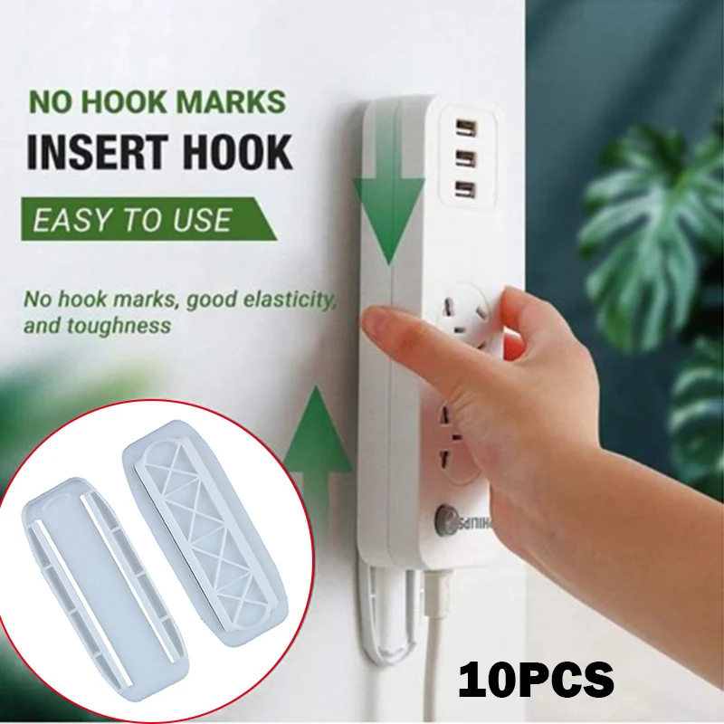 

Ne 10pcs Double-sided Self-Adhesive Wall Hooks Waterproof Self Adhesive Kitchen and Bathroom Storage Transparent Hanging NE