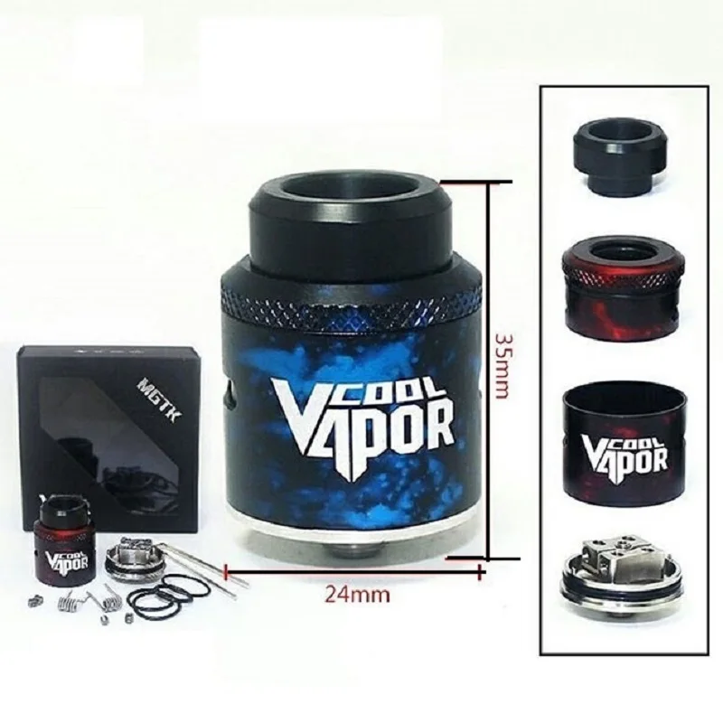 Оригинальный атомайзер CoolVapor 24 мм rda с двойной катушкой для электронной сигареты