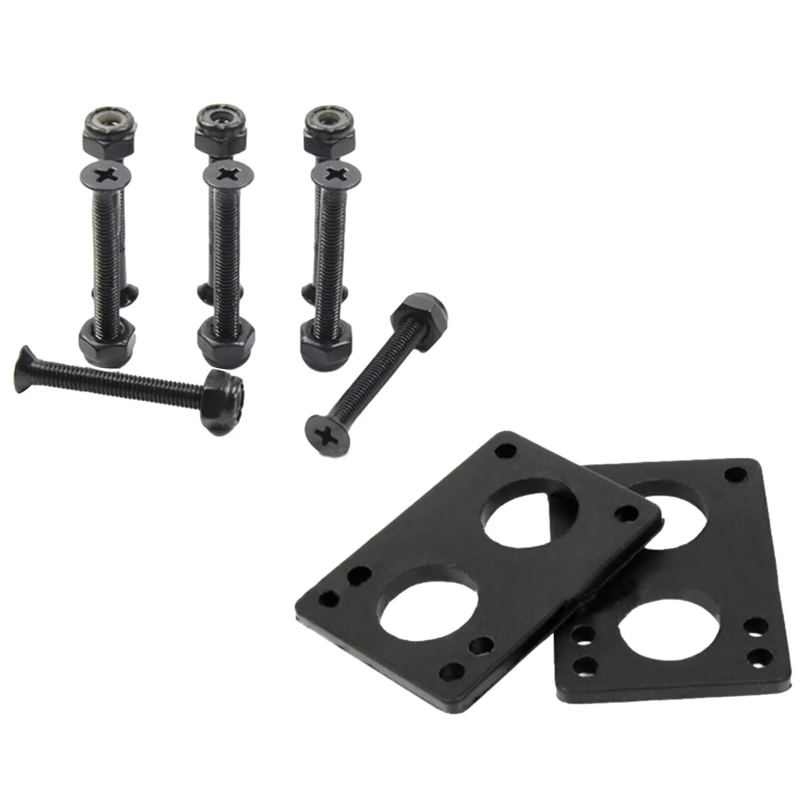 2pcs Skateboard PU Riser Pads And 8 Screws Longboard Outdoor Sports Skateboard Parts Accessories