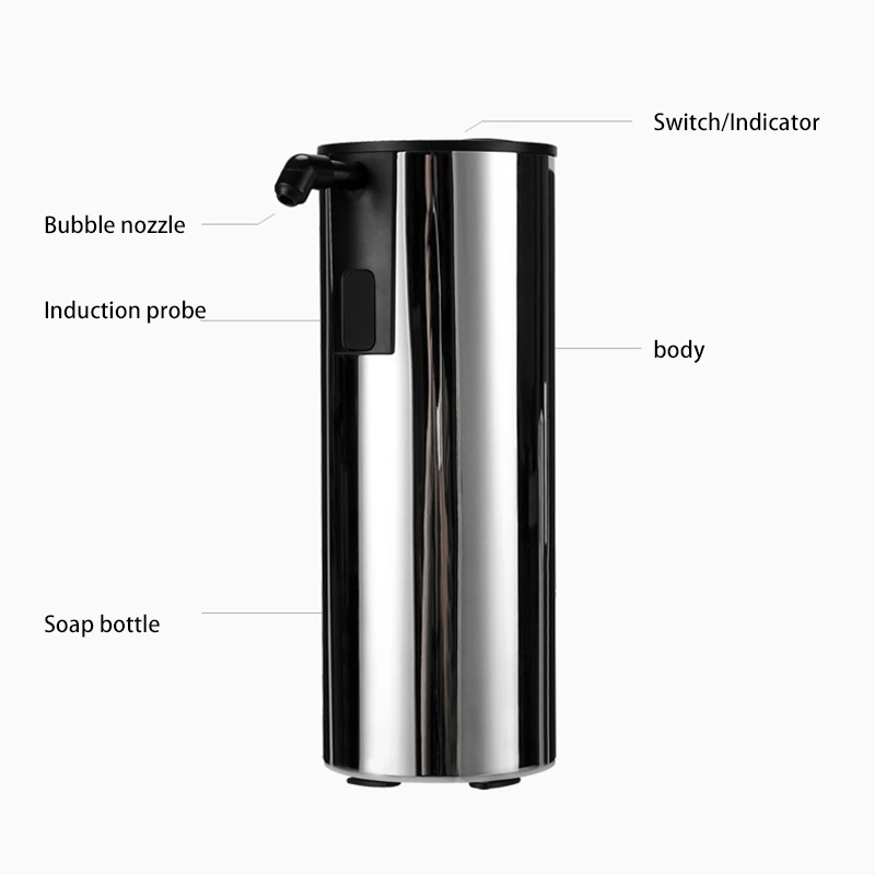 

Automatic Stainless Steel Infrared Sensor Inductive Soap Dispenser Contact-Free Foam Adult Children'S L Bathroom