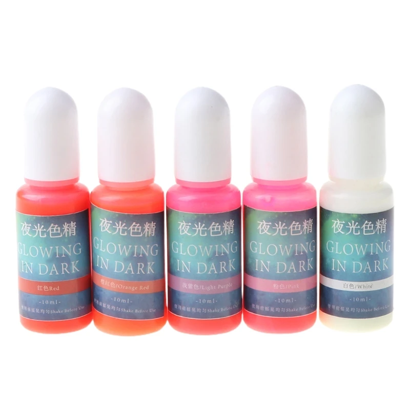 

10 Colors Glowing in Dark Epoxy Resin Pigment Kit Luminous Colorant Liquid Resin Dye Jewelry Making C7AE