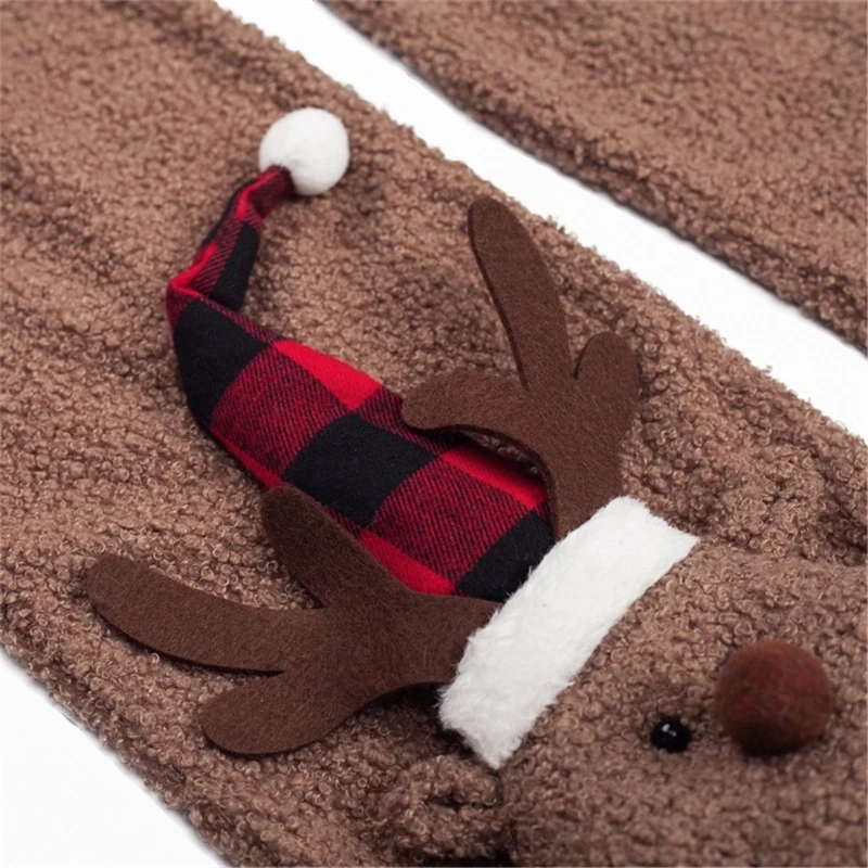Bufanda de Cachemira suave de 50lb de alce, bufandas largas a cuadros de B&uacute;falo, chal Unisex de Navidad-2
