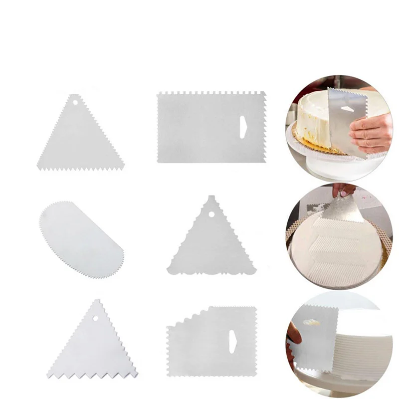 10pcs Stainless Steel Spatula sets Baking Pastry DIY Tools Fondant Cream Mixing Scraper Smooth Cake Trapezoid |