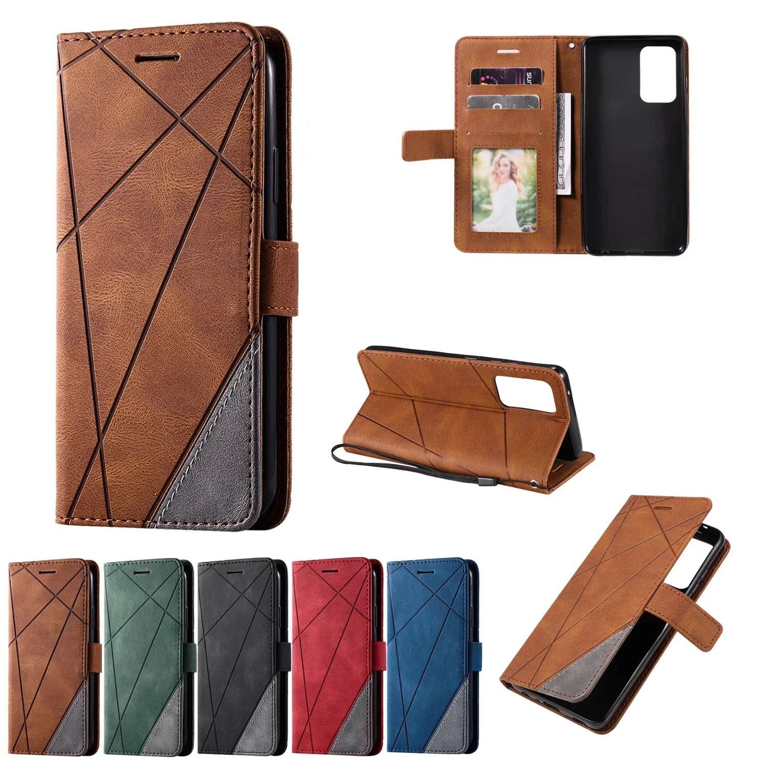 

Leather Wallet Case for Samsung Galaxy A52 A72 A12 A 12 A42 5G A02S A51 A71 A21S A70 A50 A30 S S21 S20 FE Plus Ultra Flip Cover