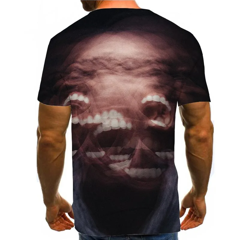 

Men Graphic T Shirts Round Neck 3D Print Short Sleeve Daily Tops Abstract Face Tees