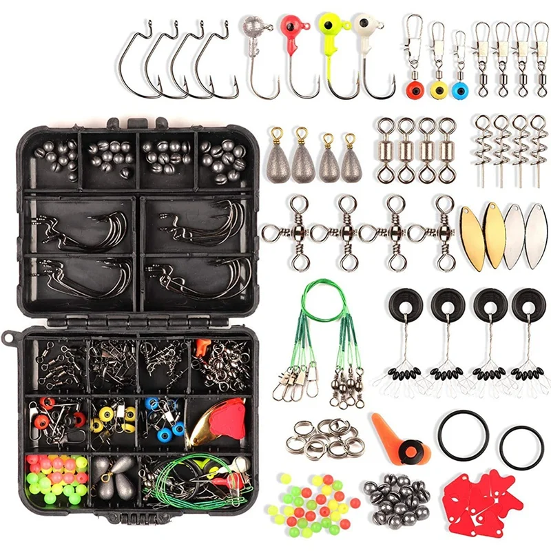 

Fishing Accessories Kit - 188 Pcs Fishing Tackle Kit Box Set for Men's Fishing Equipment and Supplies-Includes Hook, Etc